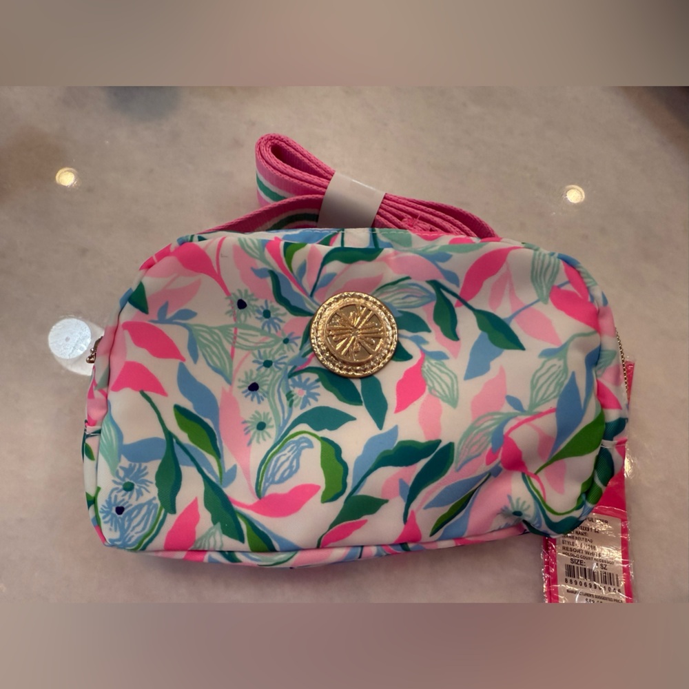 Lilly Pulitzer Pink and Green Floral Travel Bag